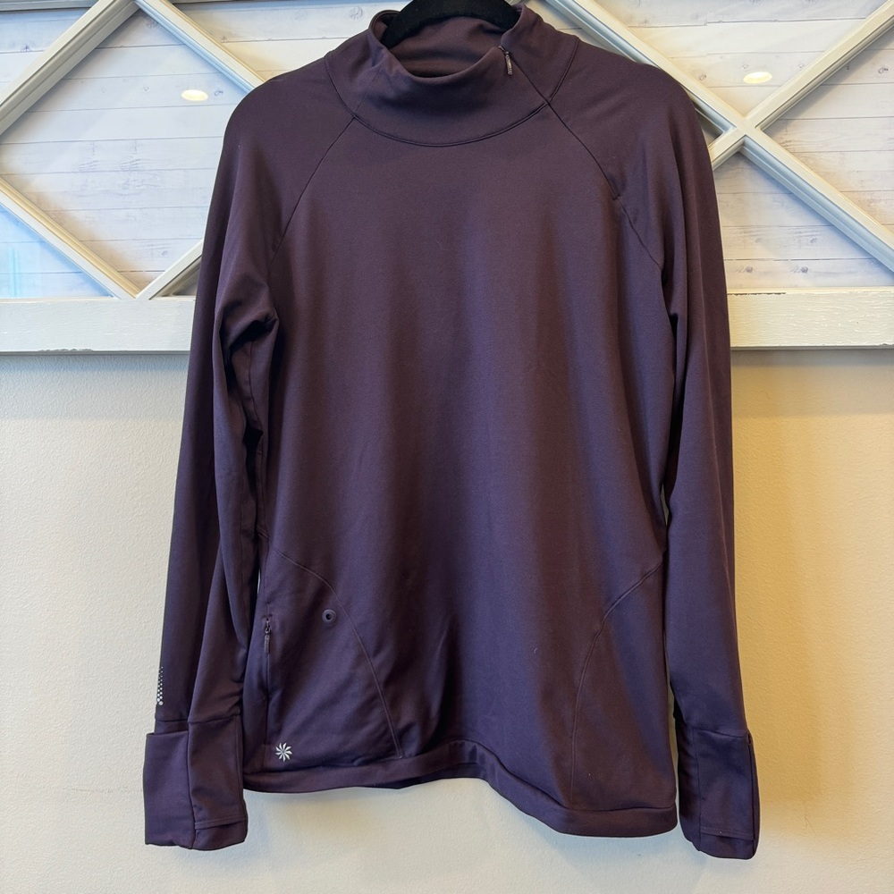 Athleta Superluxe Half Zip Top, Wild Raisin‎ SIZE L